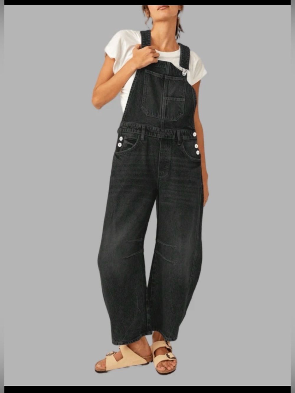 NWT Imily Bela Barrel Overalls Washed Black XS